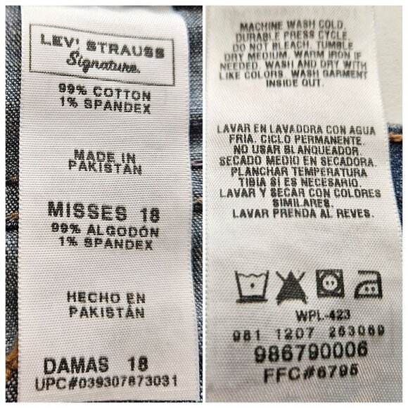 Levi Strauss Signature Womens Jean Short Bermuda 18 Misses Denim Walking Long - Picture 3 of 9